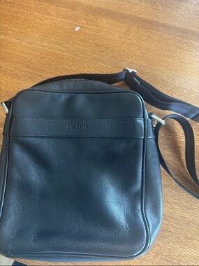 Coach Black Pebbled Leather Messenger Bag